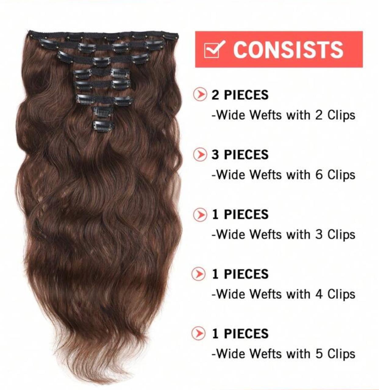 7pc Luxury Human Hair Clip in Extension